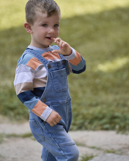 Salopette Felpa Effetto Denim